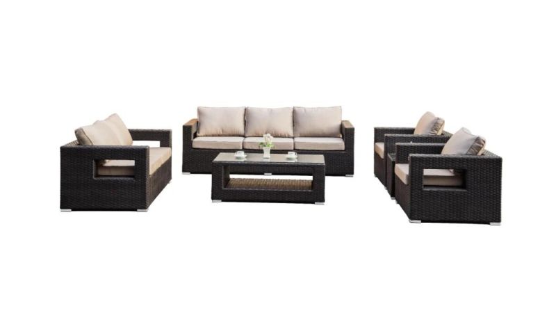 Modern Outdoor Rattan Leisure Garden Furniture Sofa Set with Aluminum Frame