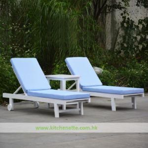 White Poolside Solid Wood Chair with Removable Mat (WH-D178)