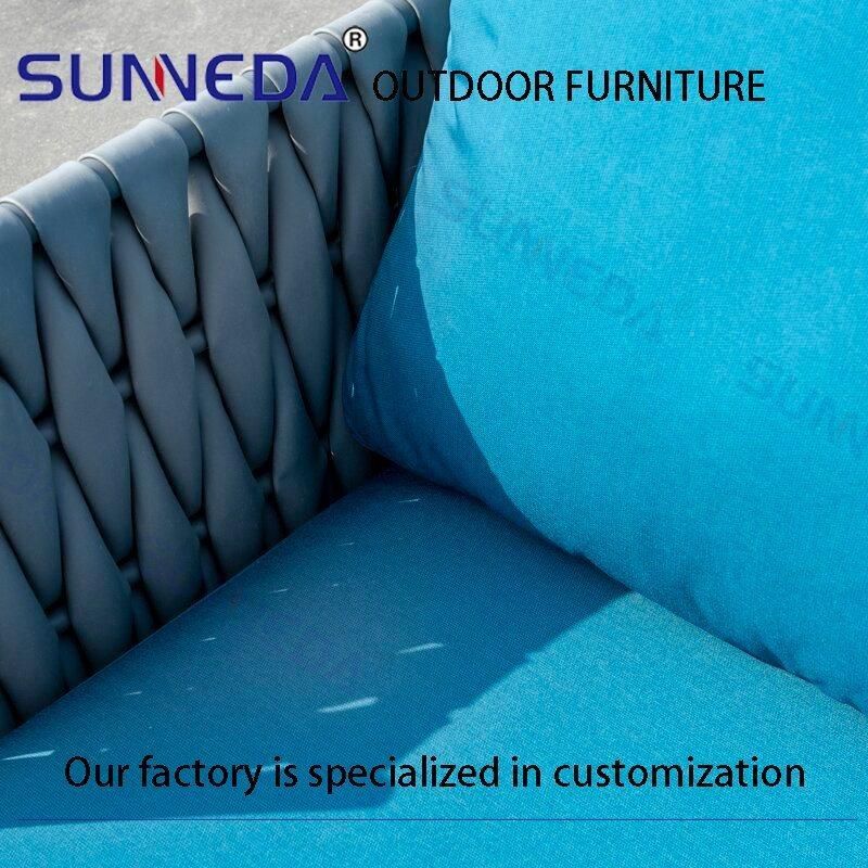 Patio Modern Cushioned Simple Rope Corner Recliner Furniture