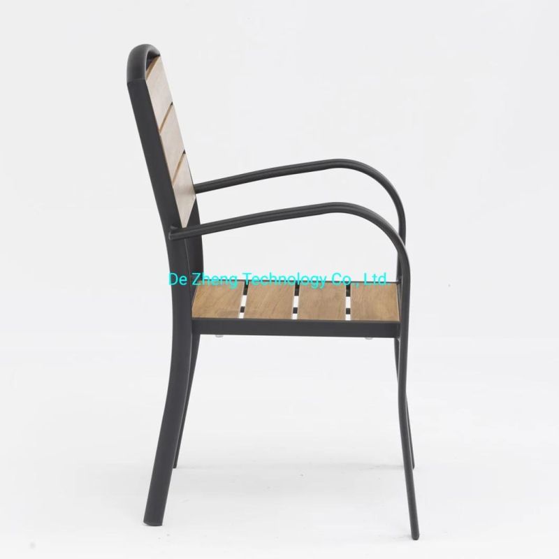 Modern Outdoor Stackable Wood Waterproof Garden Chairs Set for Restaurant
