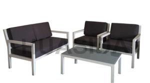 Anti-Aging UV Resistant White Aluminum Sofa Set for Outdoor