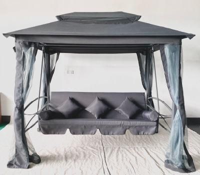 Grey Luxury Tent Swing Chair Bed with Gauze