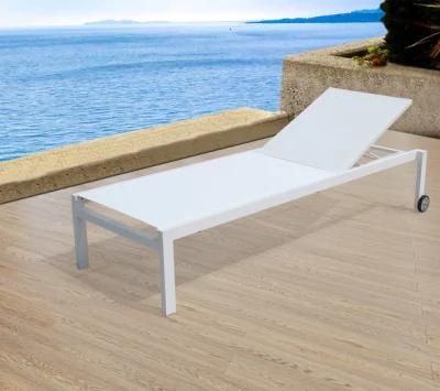 Modern Outdoor Furniture Garden Poolside Aluminum Sling Chaise Lounger