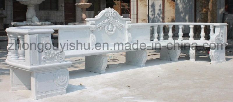White Garden Marble Bench