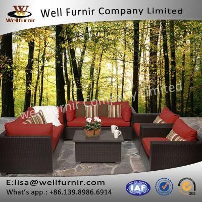 Well Furnir Rattan 7 Piece Deep Seating Sofa