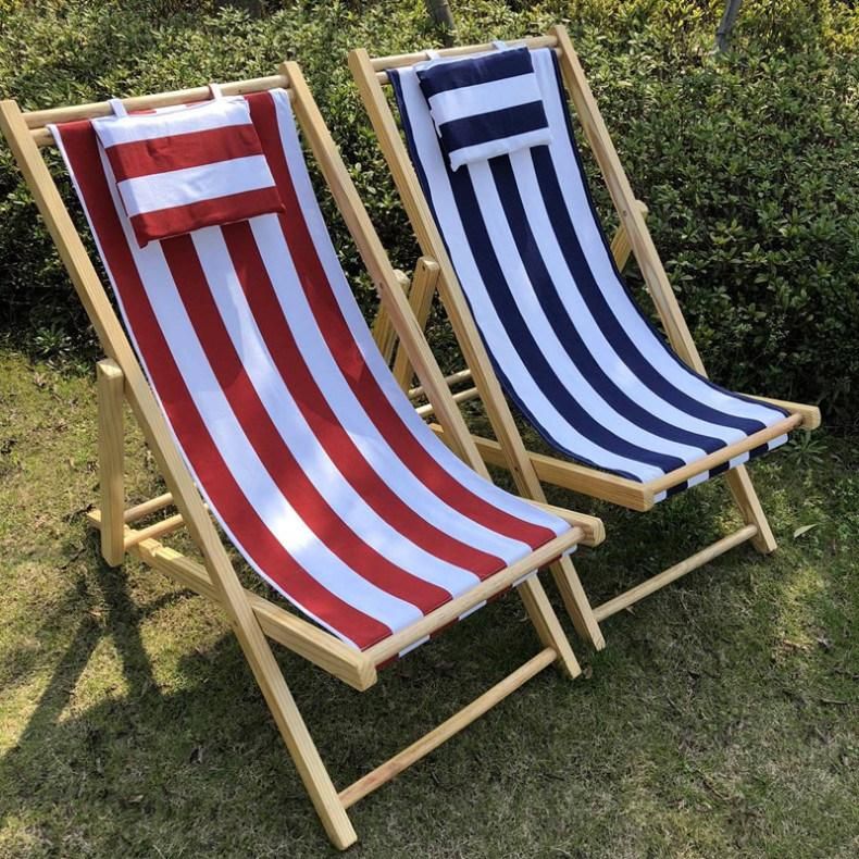 2021 New Easy Caring Outdoor Hiking Folding Chair Classic Beach Chair Wood Oxford Fabric Camping Chair