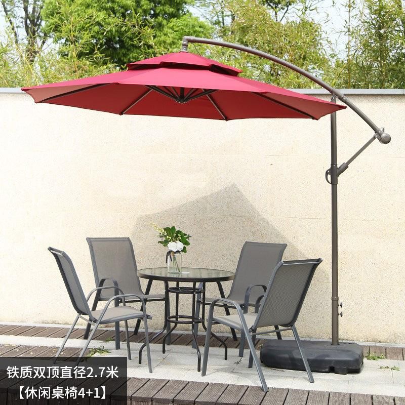 Outdoor Roman Aluminum Parasol Rotating Umbrella Outdoor Sunshade