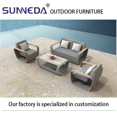 Luxury Modern Wicker Rattan Patio Gazebo Ground Outdoor Chair and Sofa Set