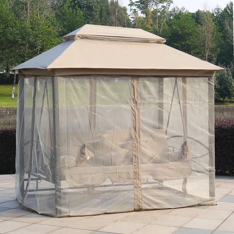 Luxury Garden Swing Chair with Double Roof and Mosquito Net
