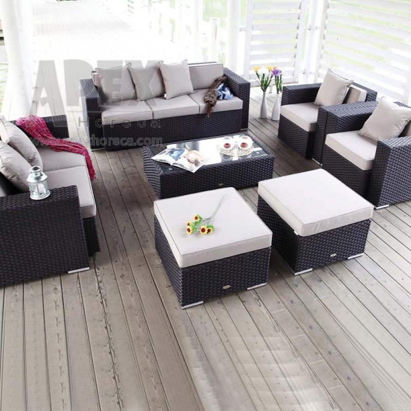 Beat Sale Luxury Aluminium Rattan Sofa Set for Outdoor Furniture with Cushion