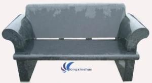 Black Granite Stone Sculpture Chair Bench for Outdoor/Garden