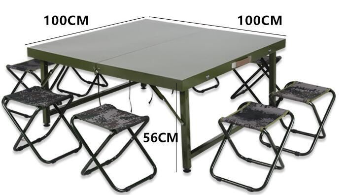 Army Green Tactical Military Outdoor Camping Traveling Solider Durable Steel Folding Table
