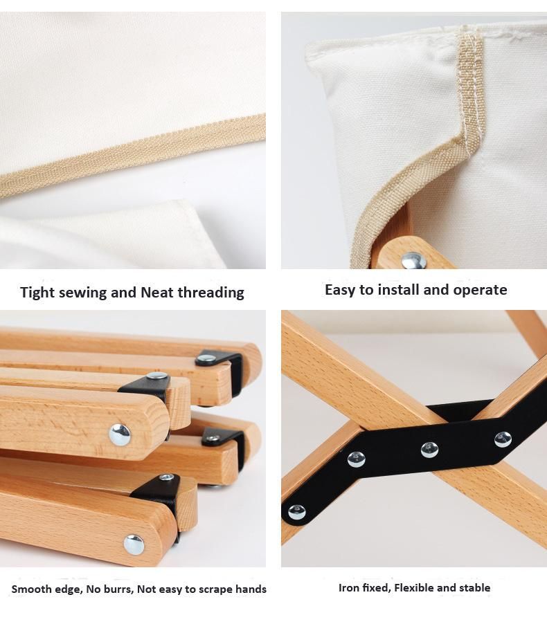 Made of Solid Wood Thickened Canvas Strong Hardware Pieces Connecting Butterfly Camping Wooden Chair