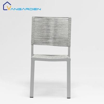 All Weather Resistant Veranda Outdoor Metal French Bistro Chair White for Balconys