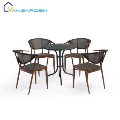 Modern Outdoor Furniture Set Grey and Black Color All Weather Resistant