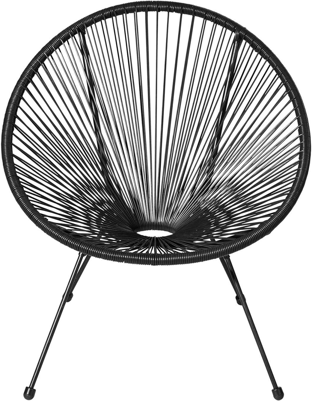 Wholesale Outdoor Furniture Patio Terrace Rattan Chair PE Rattan Metal Table and Chair Garden Set
