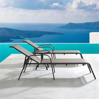 Aluminum Frame Textilene Sling Outdoor Poolside Sunbed Chaise Sun Lounger