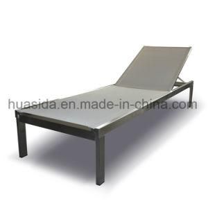 Stainless Steel Textilene Beach Sun Lounger for Outdoor Leisure