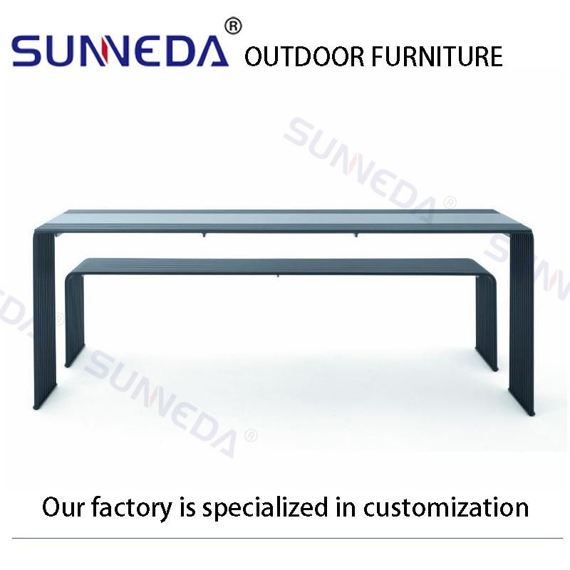 Contemporary Simple Curve Style Design Integration of Tables and Chairs
