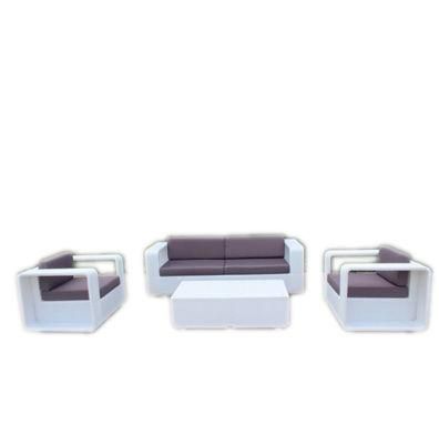 Outdoor Furniture White PE Rattan Sofa CF914