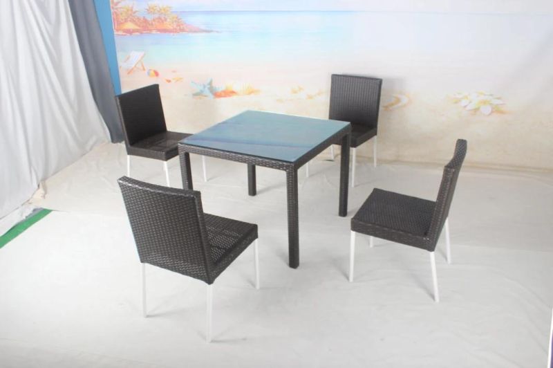 4 Seater Dining Sets Rattan Table Chairs for Garden Hotel Furniture