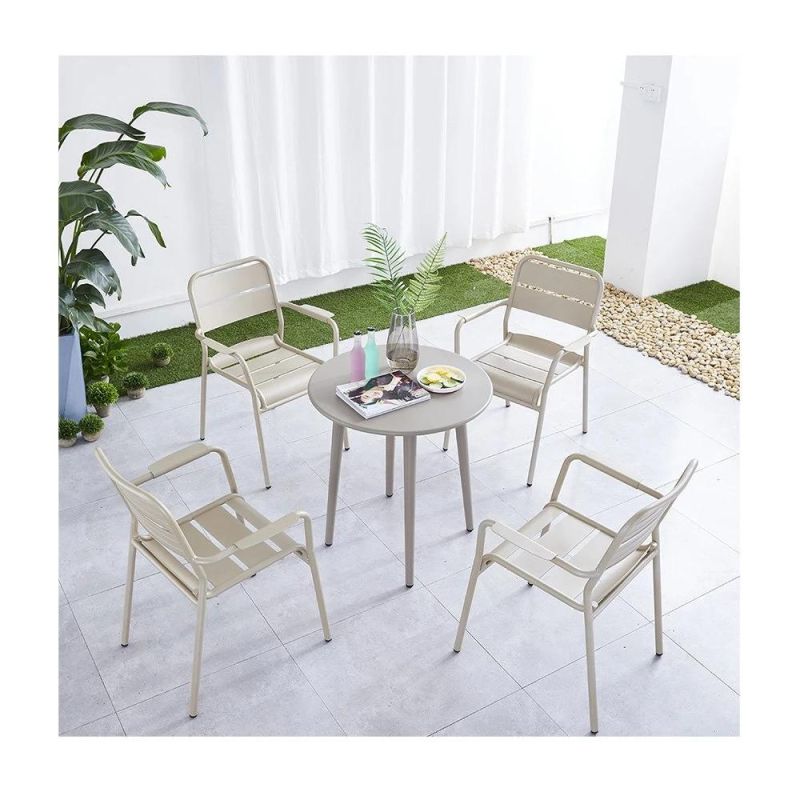Modern Aluminum Leisure Outdoor Stackable Park Public Garden Chair