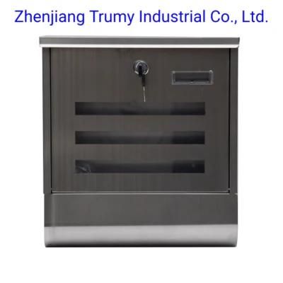 Wall Mounted Stainless Steel Mailbox Post Box Mailbox with Newpaper Post