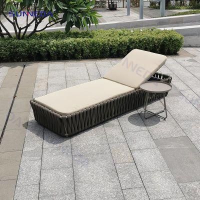 Outdoor Chair Aluminum Frame Rattan Wicker Sun Lounger