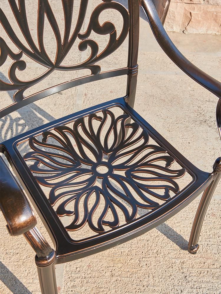 Diameter 80cm Antique Cast Aluminum Patio Dining Set Furniture Outdoor