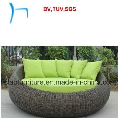 F-Hot Sale Outdoor Wicker Furniture Round Sunbed
