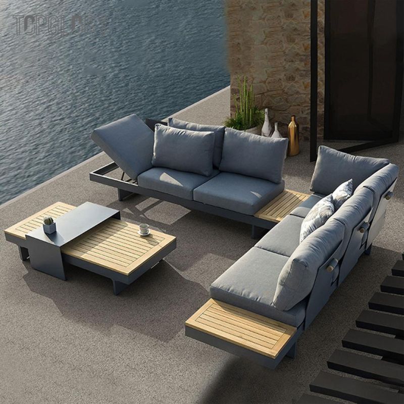2022 Factory Outdoor Fabric Furniture Sofa Set with Coffee Table