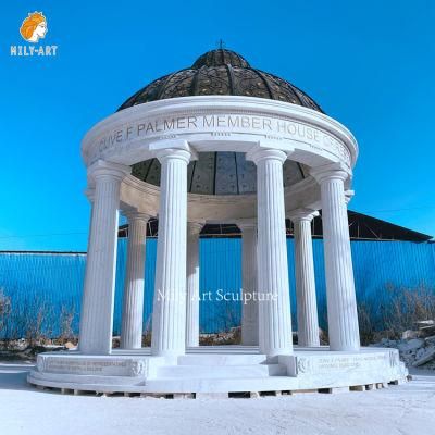 Wholesale Custom Large White Column Marble Gazebo Stone Pavilion