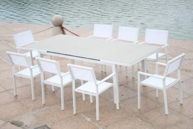 Unfolded Hotel OEM Customized Foshan Patio Furniture Extensible Dining Table