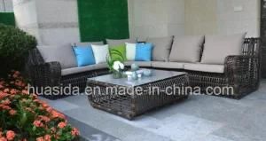 Big Circle PE Rattan Sofa for Hotel/Pool/Garden