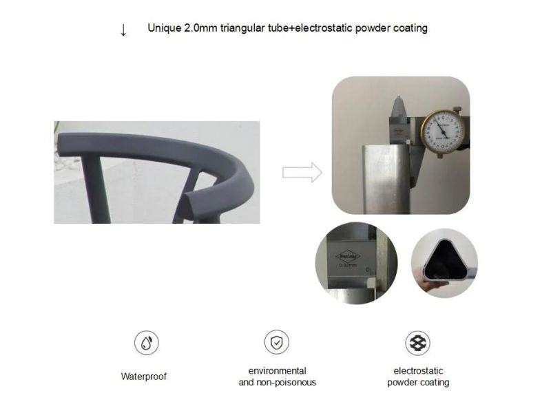 Aluminium Special Triangle Tubular Shape Leisure Set Coffee Outdoor Furniture