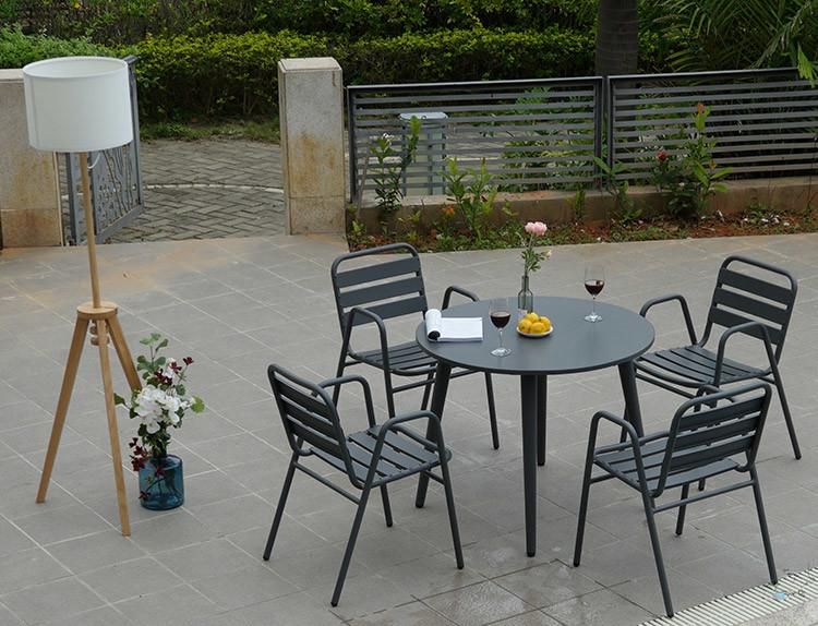 4 Seater Round Aluminum Garden Furniture Outdoor Table Set
