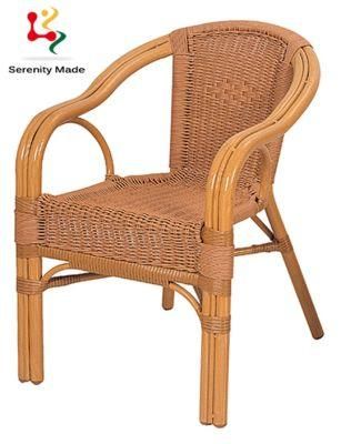 New Parisian Style Aluminum Outdoor Dining Chair for Restaurant Cafe Stackable PE Rattan Bistro Chair