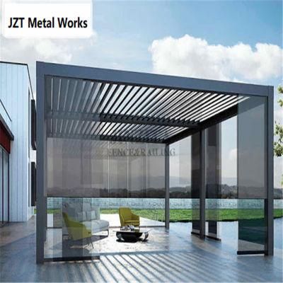 Motorized Aluminum Frame Adjustable Louver Roof Pergola Waterproof Customized Garden Gazebo