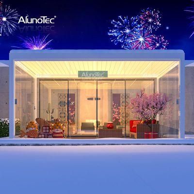 AlunoTec Modern Design Motorized Bioclimatic Aluminium Louvered Pergola Gazebo Roof Cover Pergolas Kits