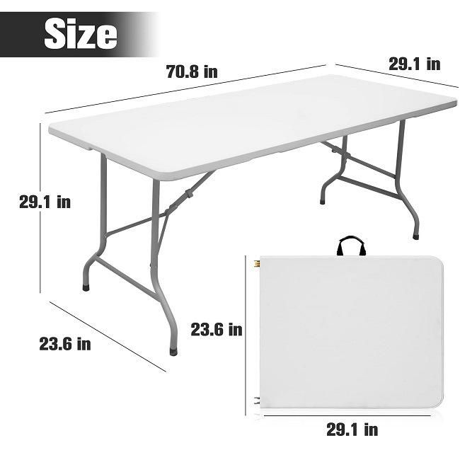 6 Feet Factory Portable Rectangular Catering Dining Plastic Folding Table