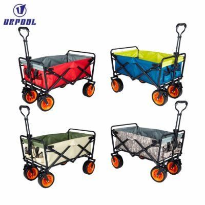 Outdoor Folding Camping Utility Beach Trolley Wagon Cart for Garden Beach Collapsible Rolling Utility Wagon