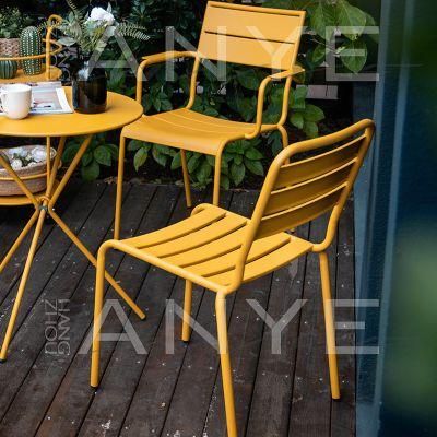 Dining Room Household Furniture Solid Steel Maintainence Free Stackable Coffee Chair