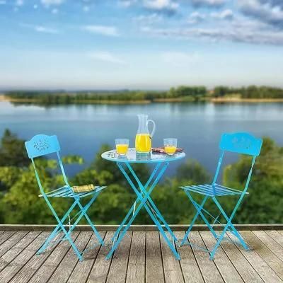 Colorful Leisure Furniture Outdoor Solid Metal Garden Bistro Sets