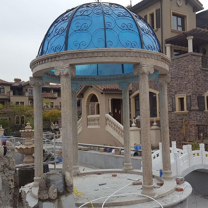 Marble Stone Carving Sculpture Garden Gazebo for Outdoor