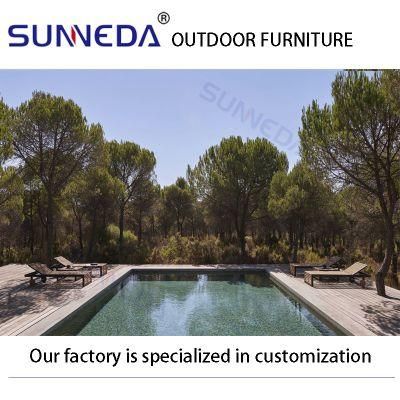 Swimming Pool Side Outside Beach Aluminum Recumbent Bed Back Can Adjustable