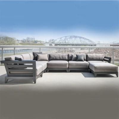 Garden Outdoor Aluminum Frame Sectional Sofa with Thick Cushion