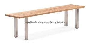 Garden Bench Teak Wood Outdoor Furniture with Stainless Steel Legs