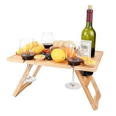 Bamboo Outdoor Wine Picnic Table