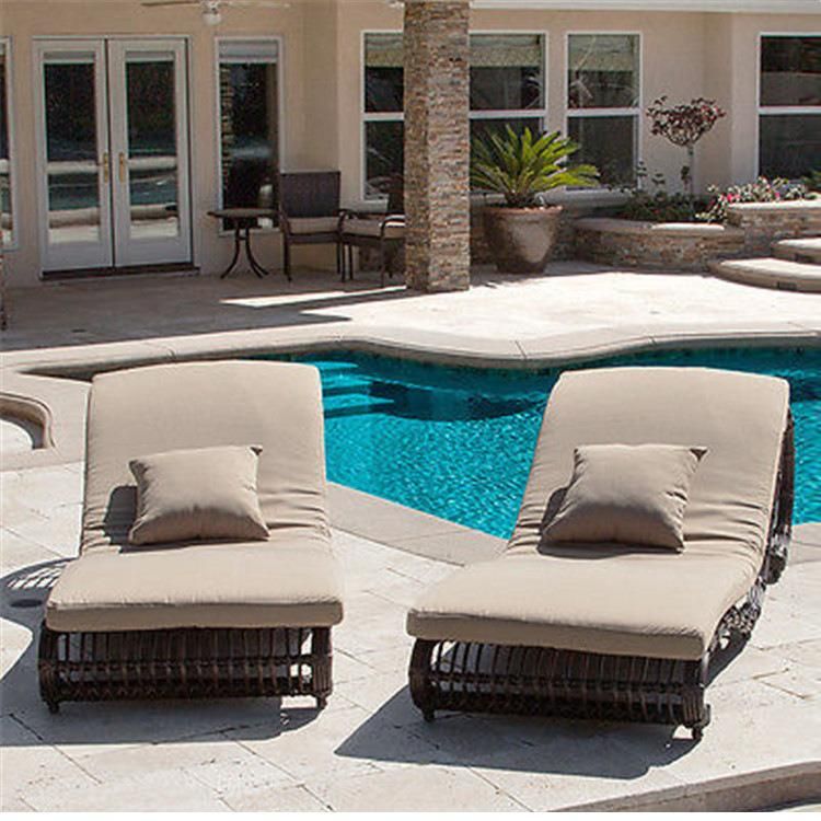 Outdoor Beach Furniture Hotel Poolside Rattan Sun Lounger