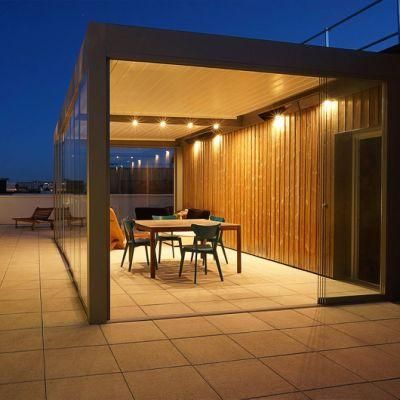 Aluminum Waterproof Tilting Pergola with LED Lights